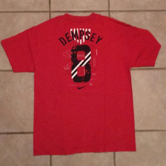 NIKE USA Soccer Clint Dempsey T-Shirt Red Medium - Picture 3 of 5